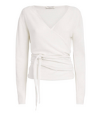 Johnstons Of Elgin White Cashmere Wrap Cardigan