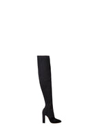 105 perforated stretch-knit over-the-knee boots