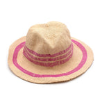 Bonpoint Pink Stripe Paper Straw Hat