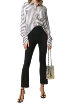 Sprwmn Black Suede Flared Ankle Crop Leggings
