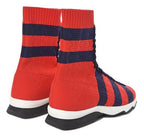 Fendi Red/ Blue Knit Socks Sneakers
