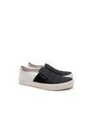 Black & White Leather Slip-On Sneakers