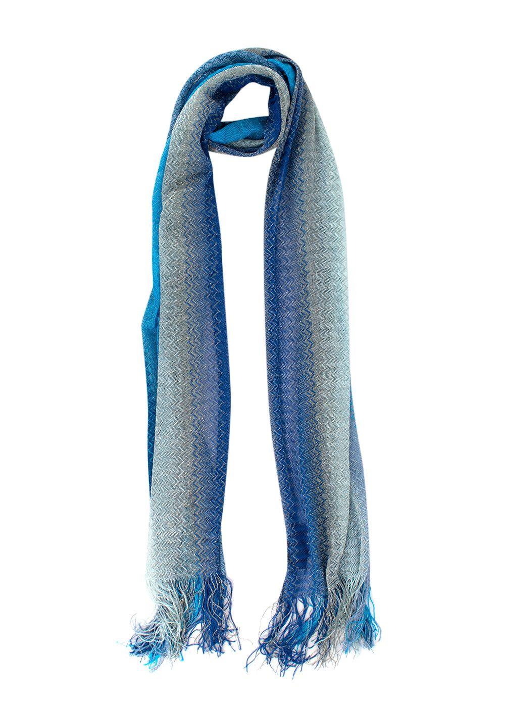 Missoni Blue Ombre Fringed Scarf