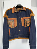 Tribute Denim & Baroque Print Jacket