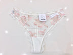 Aubade Paradise Cream & Pink Embroidered Tanga