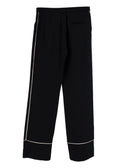 Erdem Black Contrast Piping Silk Tailored Trousers