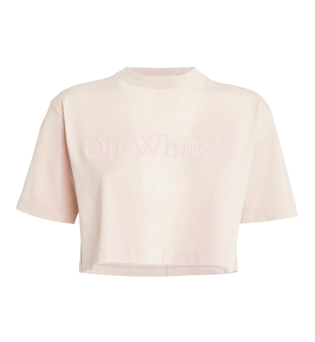 Off-White Rubberised-Logo Cropped T-shirt