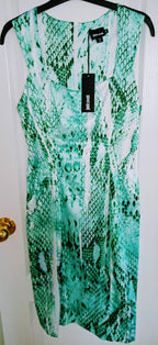 Just Cavalli Snake Print Green Dress