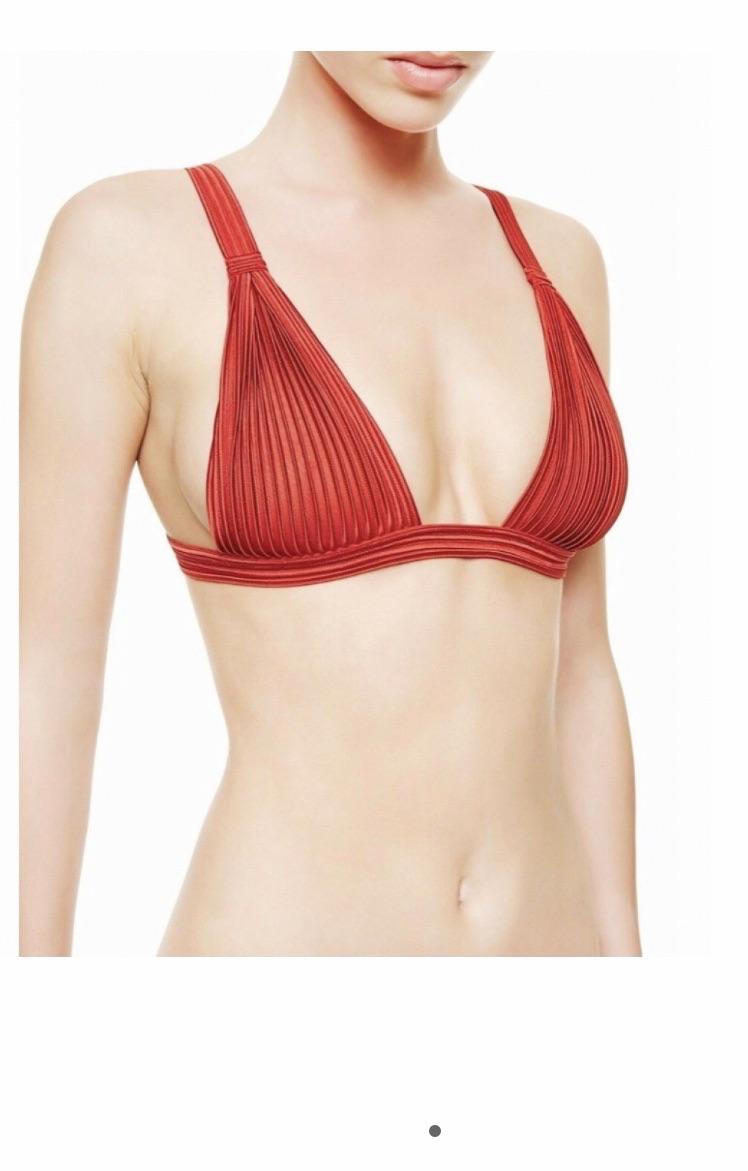Red Tulle Nervures Triangle Bra