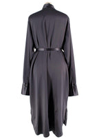 Joseph Grey Belted Silk Dress