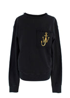 Washed Black Embroidered Cotton Sweatshirt