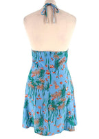 Blue Coral Print Dress