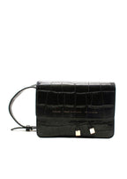 Chylak “Glossy Black Crocodile” Print Crossbody Bag