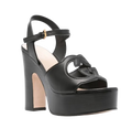 Black Leather GG Sandals