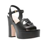 Black Leather GG Sandals