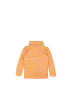 Orange And Pink Cotton Tiger Print Polo -Neck Top