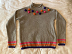Il Gufo Kid's Grey Pom Pom Embellished Turtleneck Jumper