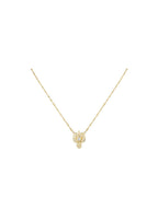 18ct yellow gold & white diamond floral pendant necklace