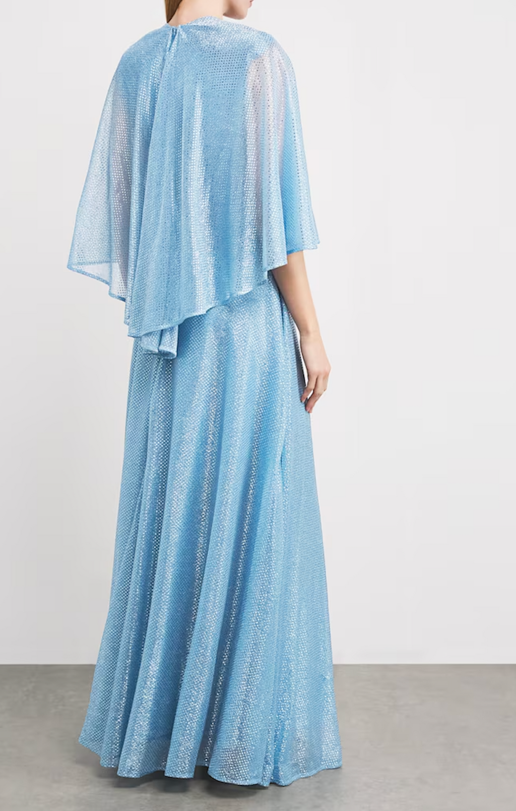 Talbot Runhof Tulle Cape-Detail Gown