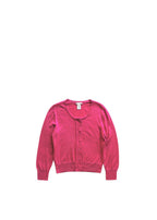 Pink Silk-Cashmere Cropped Fine Knit Cardigan
