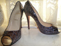 CHRISTIAN LOUBOUTIN Blue Acid Python Lady Claude 38.5 UK 5.5 US 8.
