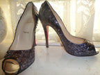CHRISTIAN LOUBOUTIN Blue Acid Python Lady Claude 38.5 UK 5.5 US 8.