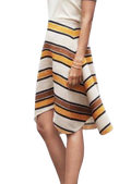 Asymmetrical Striped Wool Skirt