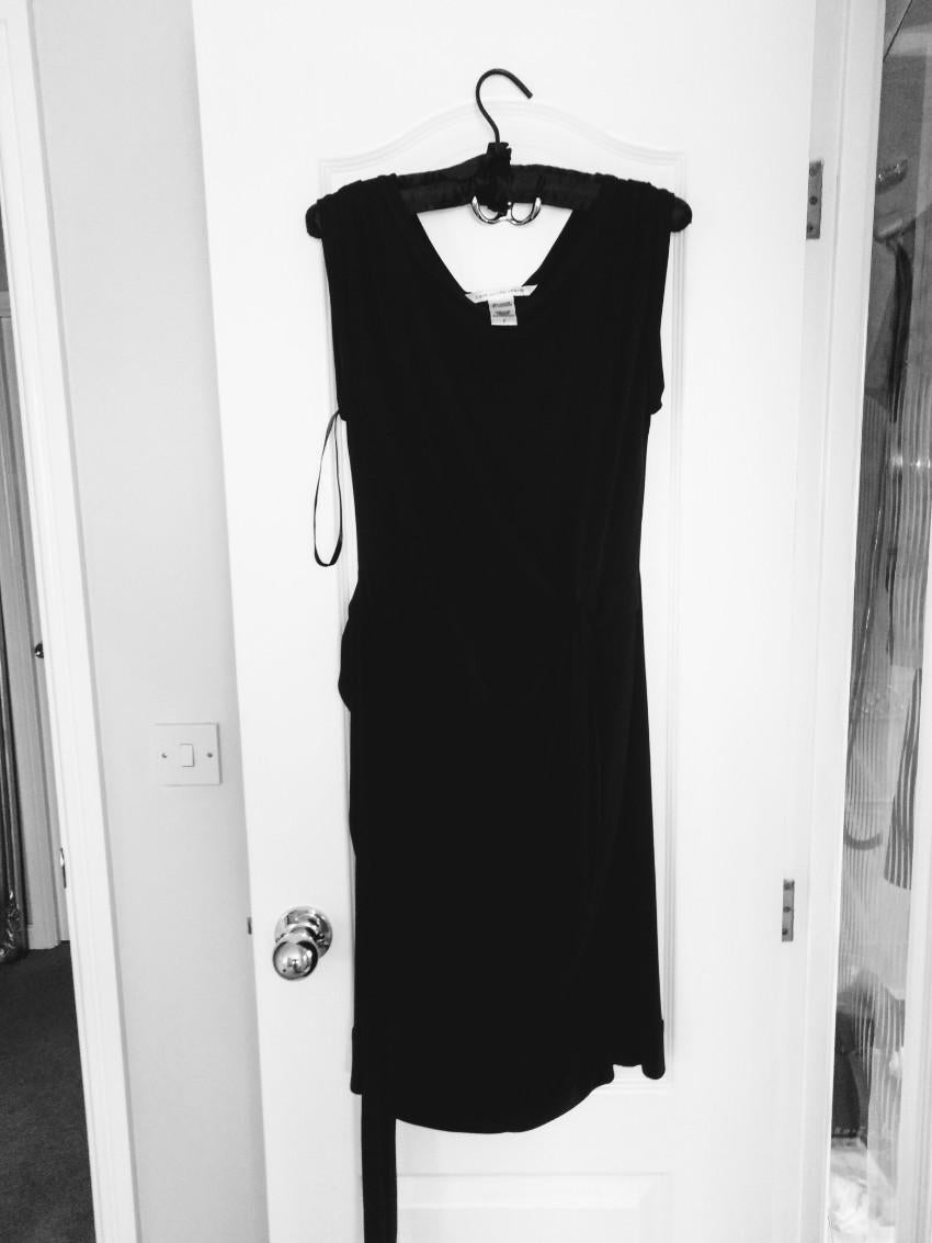Diane Von Furstenberg Black Classic Draped Dress