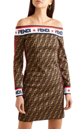 Fendi x Fila Bardot Monogram Midi Dress