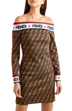 Fendi x Fila Bardot Monogram Midi Dress