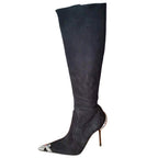 Gianmarco Lorenzi Suede Crystal Embellished Boots