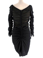 Isabel Marant Black Chiffon Ruched Mini Dress