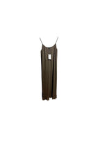 Brown plisse chiffon slip dress
