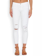 J Brand White Distressed Skinny Jeans