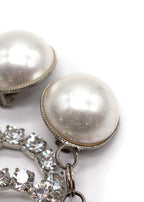 Alessandra Rich Crystal Heart Oversized Clip On Earrings