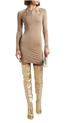 Dion Lee Taupe Cut Out Halterneck Mini Dress
