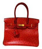 Hermes  Red Ostrich Birkin 30