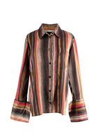 Bite Organic Silk High Low Striped Shirt and Trouser Set