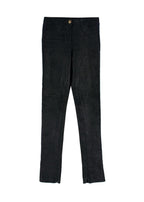 Chanel Black Coated Lambskin Leather Pants