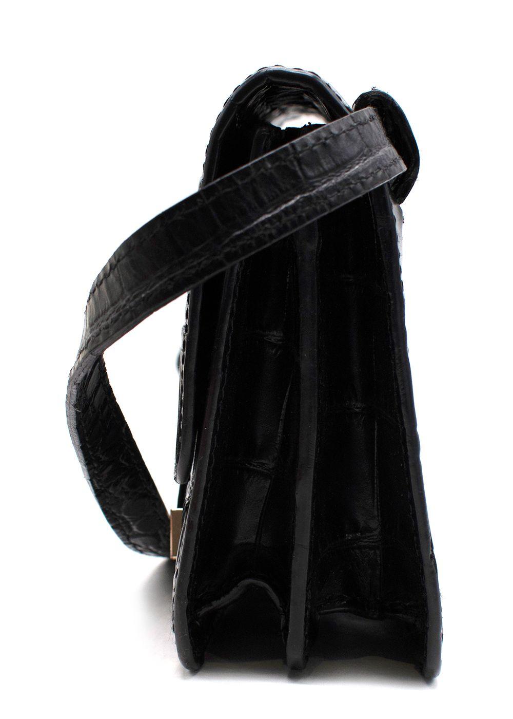 Chylak 'Black Glossy Croc' Belt Bag