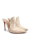 Gianvito Rossi Beige Patent Leather Aramis Mules