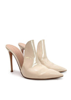Gianvito Rossi Beige Patent Leather Aramis Mules