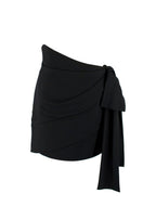Saint Laurent Black Asymmetric Draped Mini Skirt
