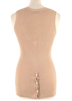 Aya Muse Beige Ribbed Tank Top