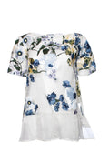 Erdem Blue Noelle Floral-embroidered Top