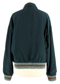 Prada Green Lightweight Bomber Jacket with Stripe Cuff Detail