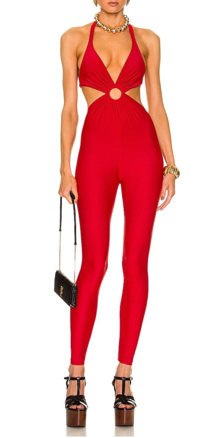 Red Halterneck Catsuit