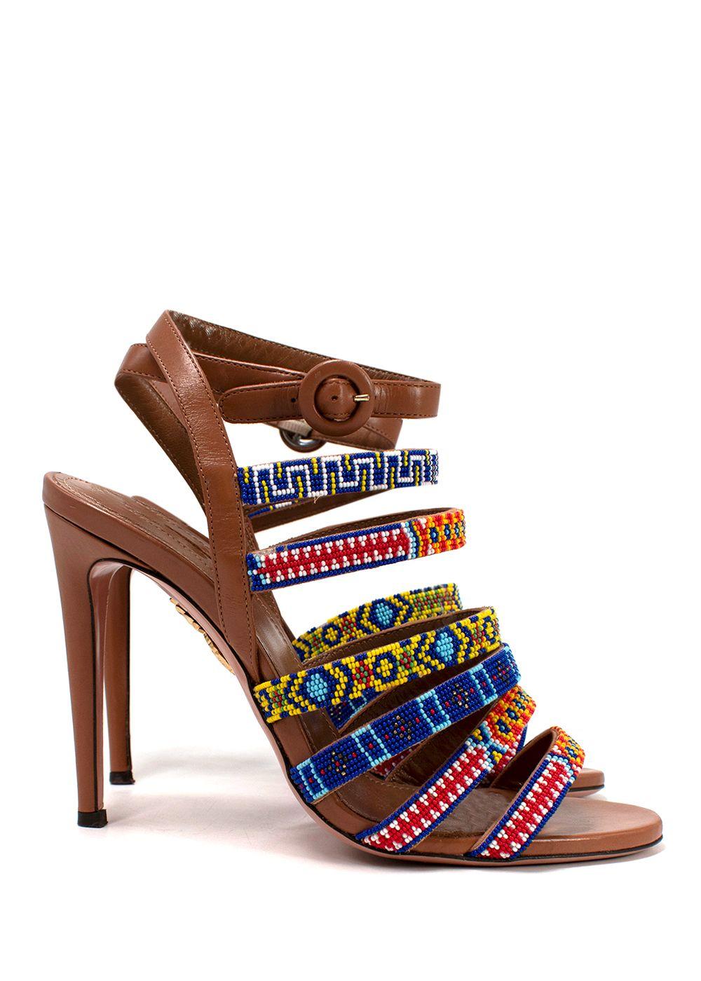Aquazzura Beaded Strap Heels