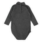Bonpoint Grey Cotton Roll Neck Babygrow