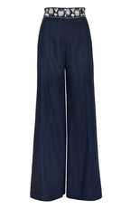 Andres Otalora cacao embroidered linen pants